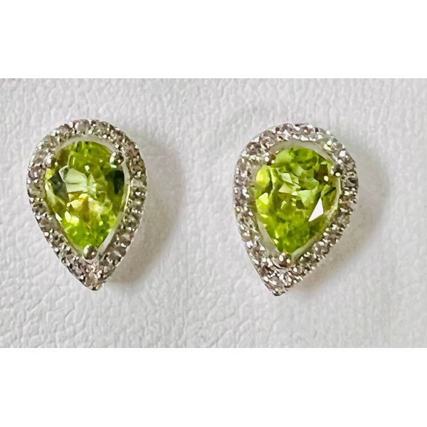 Sterling 1.63ctw Peridot And .22ctw Topaz Studs Charles Frederick Jewelers Chelmsford, MA