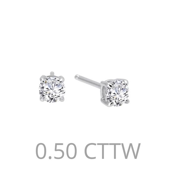 Sterl w/Plat Finish .50ctw Stud Earrings by Lafonn Charles Frederick Jewelers Chelmsford, MA