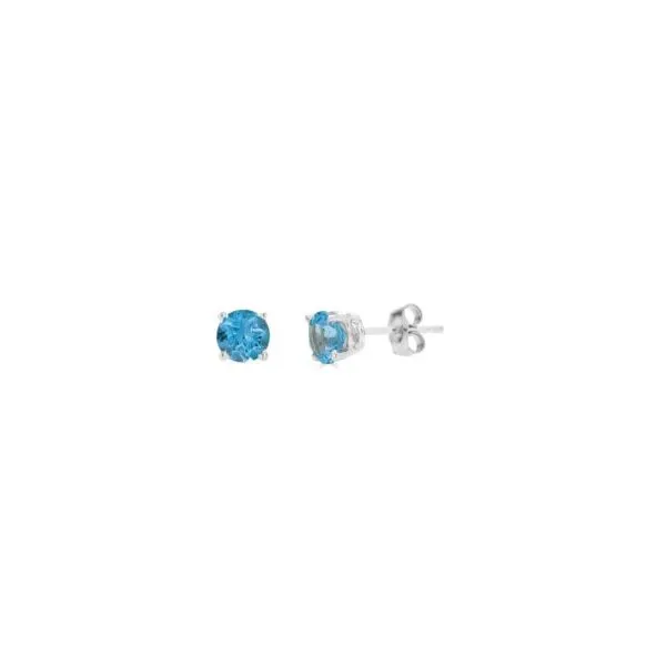 Sterling 5mm Blue Topaz Stud Earrings Charles Frederick Jewelers Chelmsford, MA