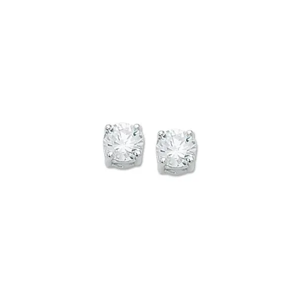 Sterling April 4mm CZ Stud Earrings Charles Frederick Jewelers Chelmsford, MA