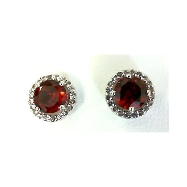 Sterling garnet and white topaz earring Charles Frederick Jewelers Chelmsford, MA