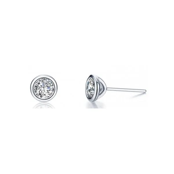 Lady's White Sterling Silver Earrings Charles Frederick Jewelers Chelmsford, MA