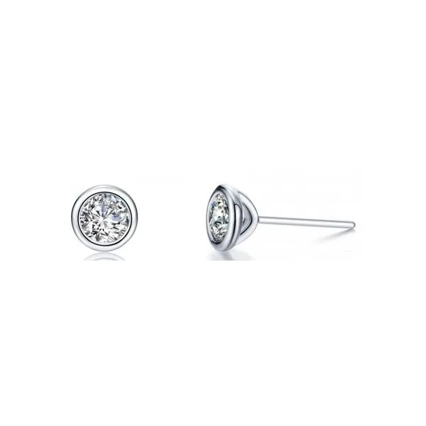 Lady's White Sterling Silver Earrings Charles Frederick Jewelers Chelmsford, MA