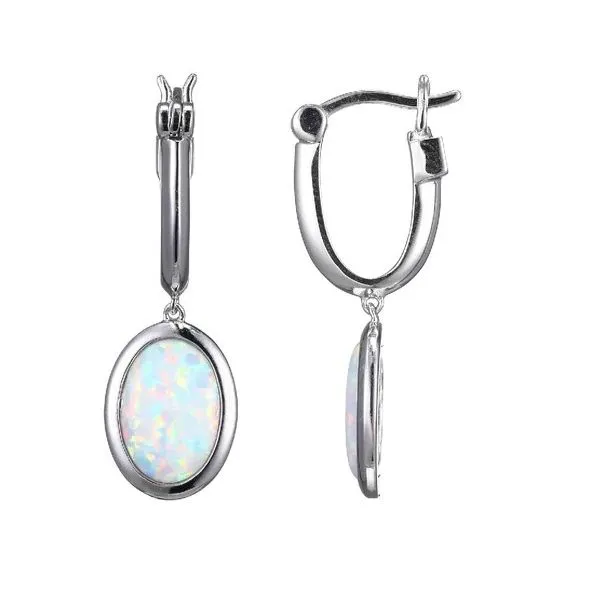 Lady's White Sterling Silver Earrings Charles Frederick Jewelers Chelmsford, MA