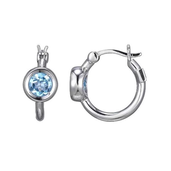 Sterling Blue Topaz Hoop Earrings Charles Frederick Jewelers Chelmsford, MA