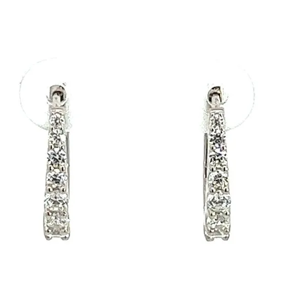 Sterling Small CZ Hoop Earrings Charles Frederick Jewelers Chelmsford, MA