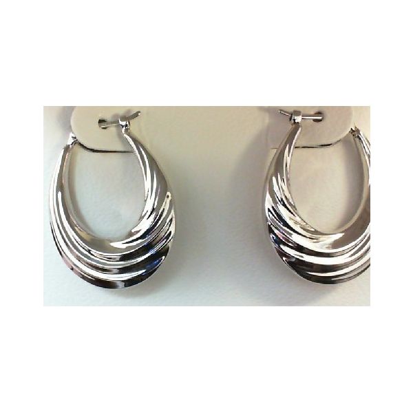 Sterling Medium Swirl Hoop Earring Charles Frederick Jewelers Chelmsford, MA