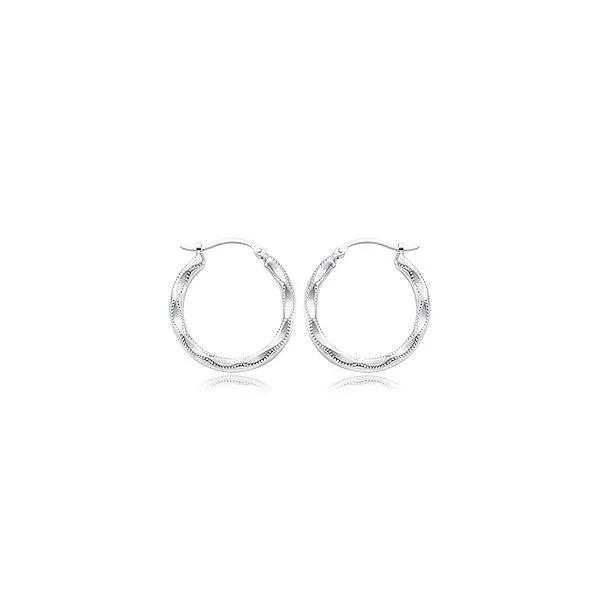 Sterling Embossed Hoop Earring Charles Frederick Jewelers Chelmsford, MA