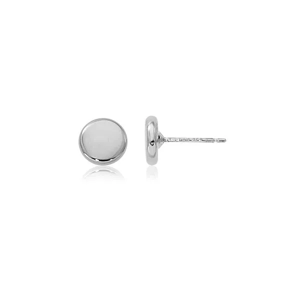 Sterling Flat Round Stud Earrings Charles Frederick Jewelers Chelmsford, MA