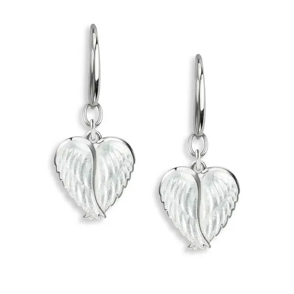 Sterling Rhodium Plated White Angel Wings On Wires