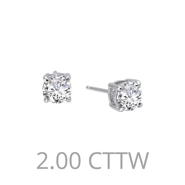 Sterl w/Plat Finish 2.00ctw Stud Earrings by Lafonn Charles Frederick Jewelers Chelmsford, MA