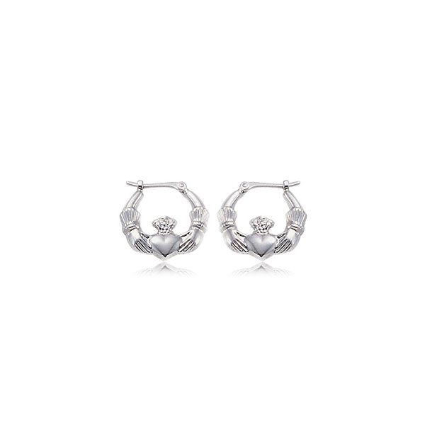 SS Claddagh Hoop Earrings Charles Frederick Jewelers Chelmsford, MA