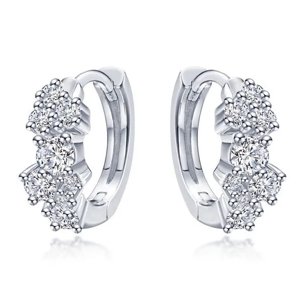 Sterling Simulated Diamond Huggie Hoops Charles Frederick Jewelers Chelmsford, MA