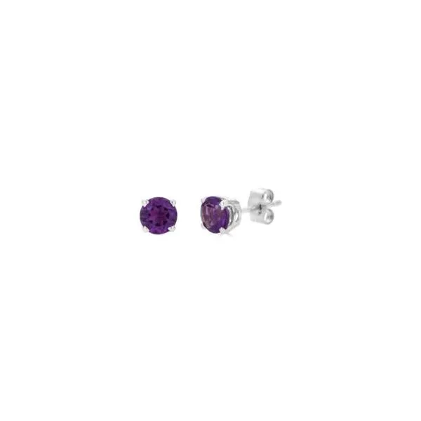 Sterling 5mm Amethyst Stud Earrings Charles Frederick Jewelers Chelmsford, MA