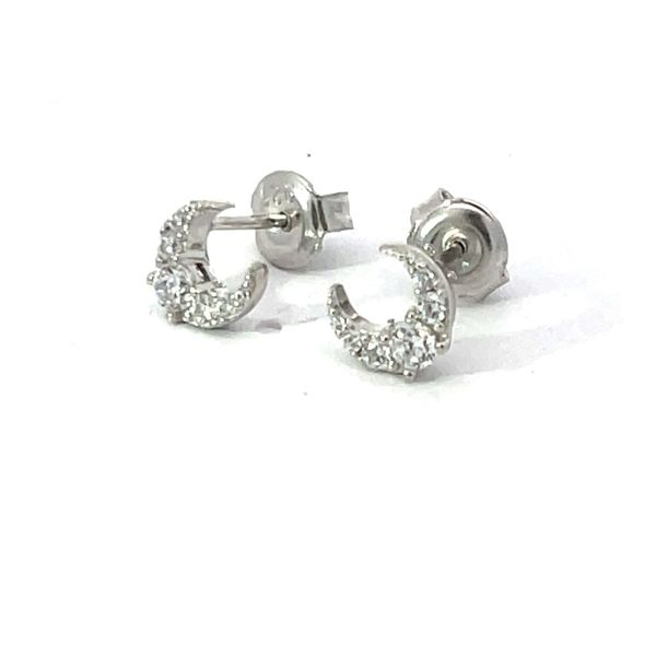 Sterling Silver Simulated Diamond Stud Earrings Image 2 Charles Frederick Jewelers Chelmsford, MA