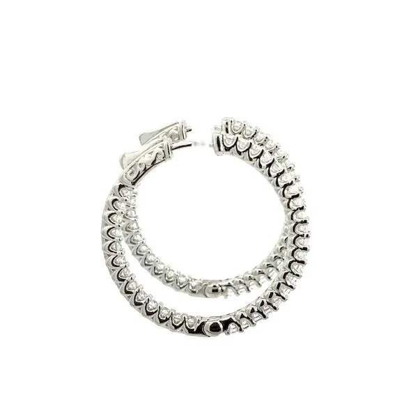 Sterling Medium CZ Inside Out Hoop Earrings Image 2 Charles Frederick Jewelers Chelmsford, MA