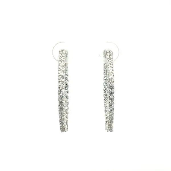 Sterling Medium CZ Inside Out Hoop Earrings Charles Frederick Jewelers Chelmsford, MA