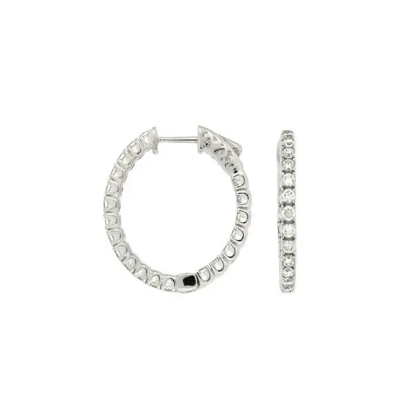 Sterling Silver Inside Out Simulated Diamond Hoop Charles Frederick Jewelers Chelmsford, MA