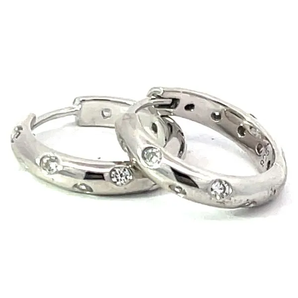 Sterling Silver Simulated Diamond Hoop Earring Charles Frederick Jewelers Chelmsford, MA