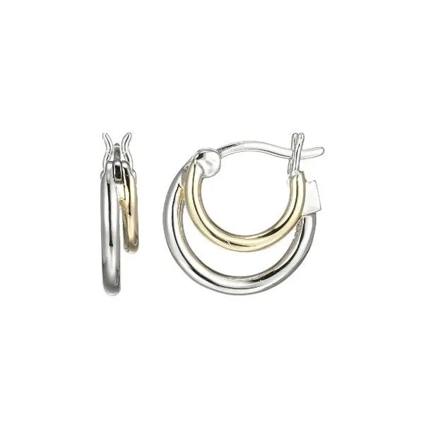Sterling Two Tone Hoop Earrings Charles Frederick Jewelers Chelmsford, MA