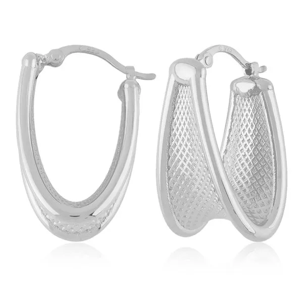 SS Tapered Weave Band Hoop