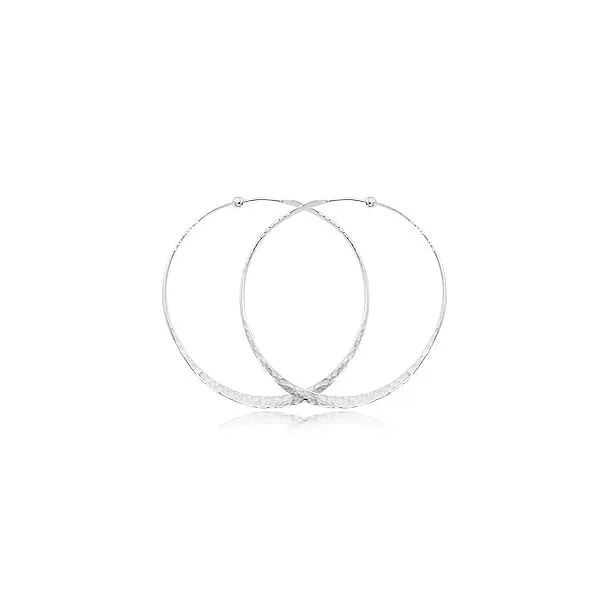 SS Medium Twisted Hammered Hoop Charles Frederick Jewelers Chelmsford, MA