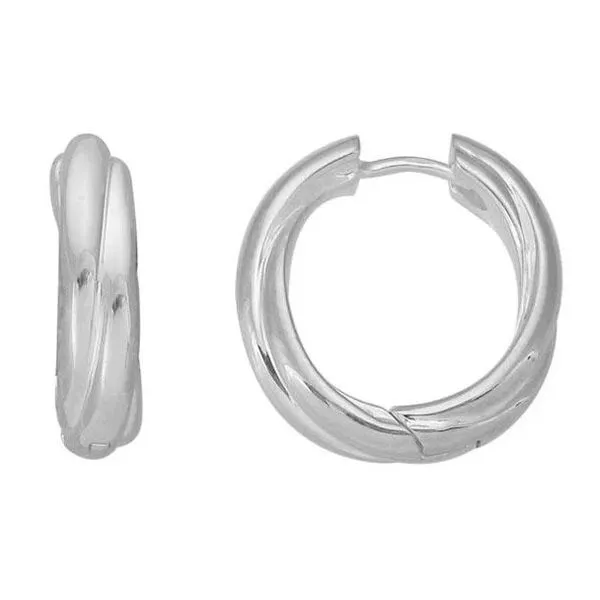 SS Large Twist Hinged Hoop Earrings Charles Frederick Jewelers Chelmsford, MA