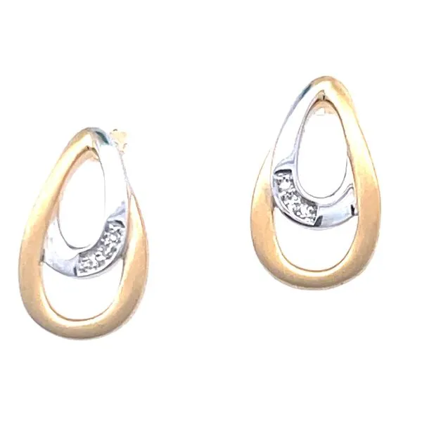 Sterling Silver 2 Tone .02Ctw Dia Earrings Charles Frederick Jewelers Chelmsford, MA