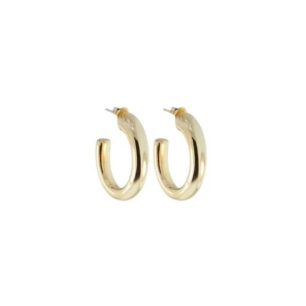 Gold Over Sterling Large Scoop Hoop Earring Charles Frederick Jewelers Chelmsford, MA
