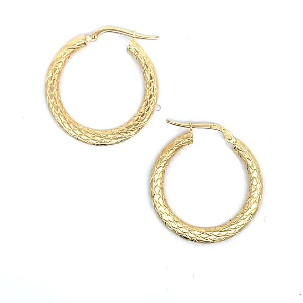 Gold Over Silver Textured Hoop Charles Frederick Jewelers Chelmsford, MA