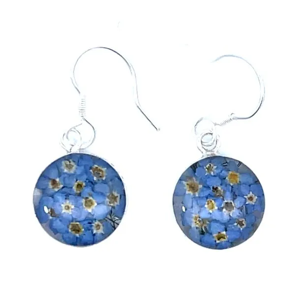 SS Real Flowers In Acrylic Dangle Earrings Charles Frederick Jewelers Chelmsford, MA