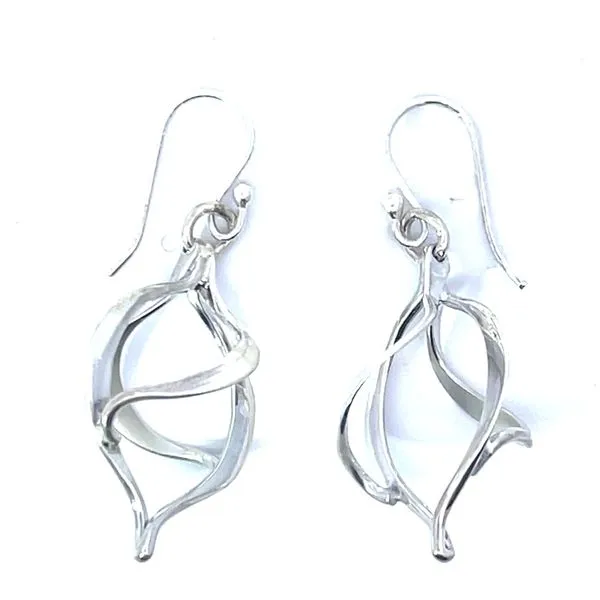 3D Sterling Silver Dangle Earrings Charles Frederick Jewelers Chelmsford, MA