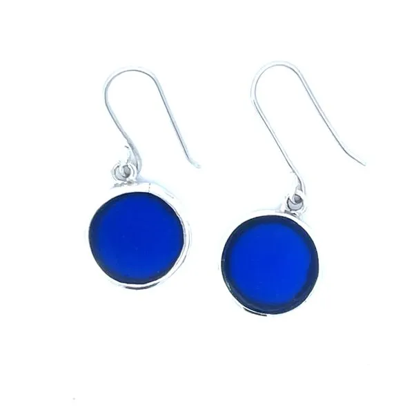 Sterling Silver Earrings With Sea Glass In Blue Charles Frederick Jewelers Chelmsford, MA
