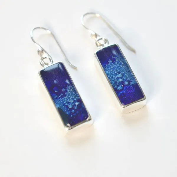 Blue Lagoon Rectangle - Hand Blown Glass Charles Frederick Jewelers Chelmsford, MA
