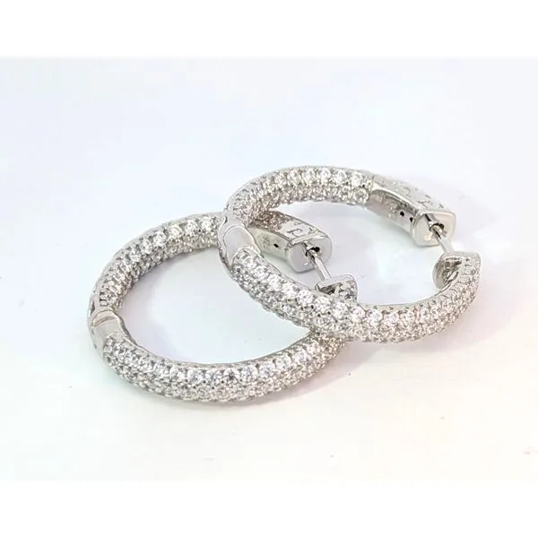 Sterling CZ Hoops Image 2 Charles Frederick Jewelers Chelmsford, MA