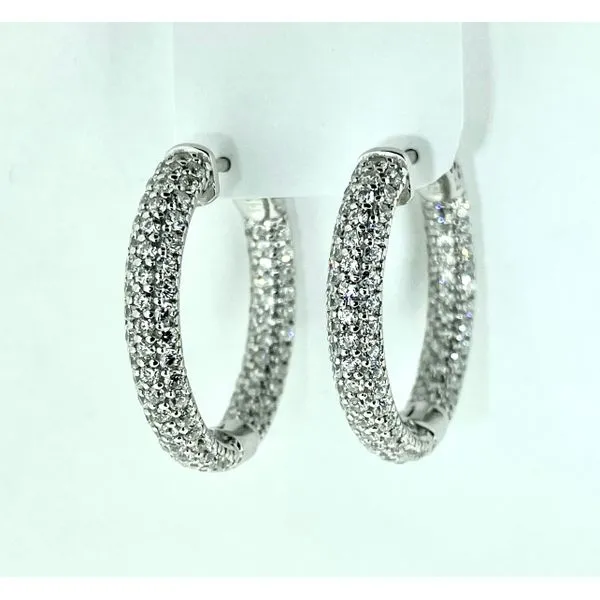 Sterling CZ Hoops Charles Frederick Jewelers Chelmsford, MA