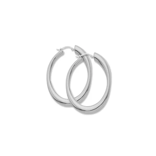 SS Medium Oval Hoop Earrings Charles Frederick Jewelers Chelmsford, MA