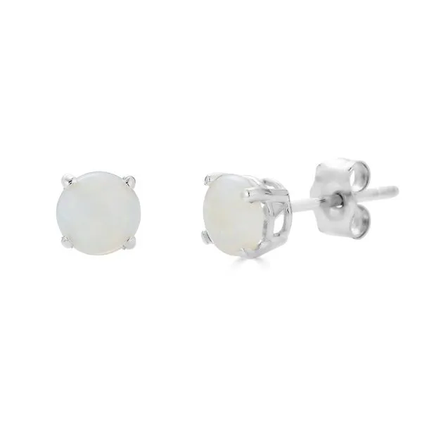 Sterling 5mm Created Opal Stud Earrings Charles Frederick Jewelers Chelmsford, MA