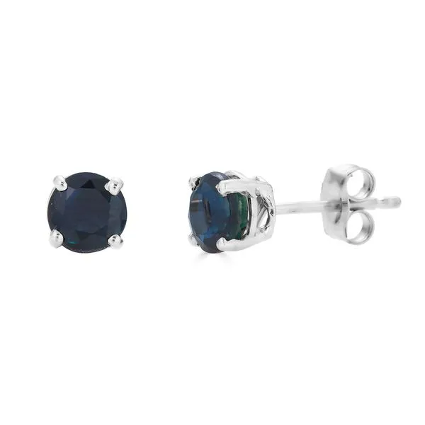 Sterling 5mm Created Sapphire Stud Earrings Charles Frederick Jewelers Chelmsford, MA