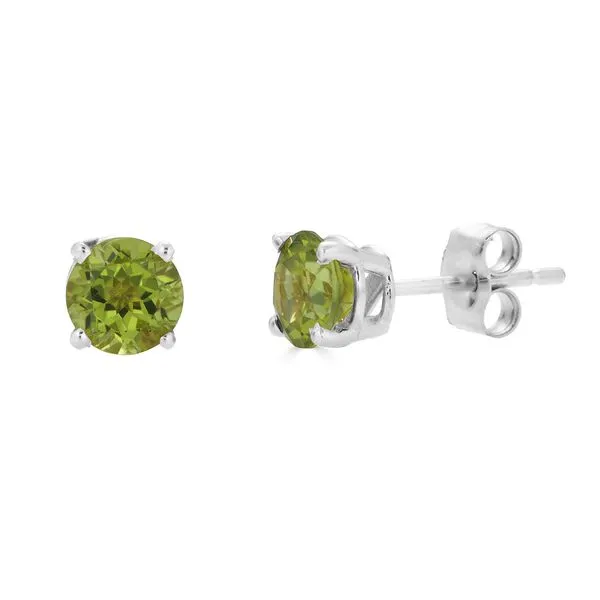 Sterling 5mm Peridot Stud Earrings Charles Frederick Jewelers Chelmsford, MA