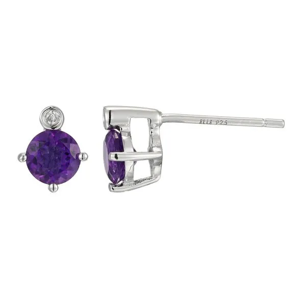 Sterling Amethyst and Lab Diamond Earrings Charles Frederick Jewelers Chelmsford, MA