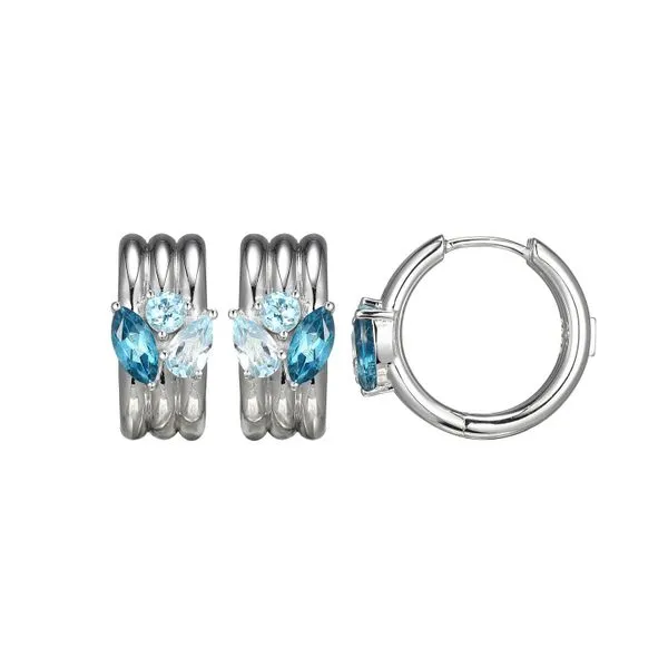 Sterling Topaz Hoops Charles Frederick Jewelers Chelmsford, MA