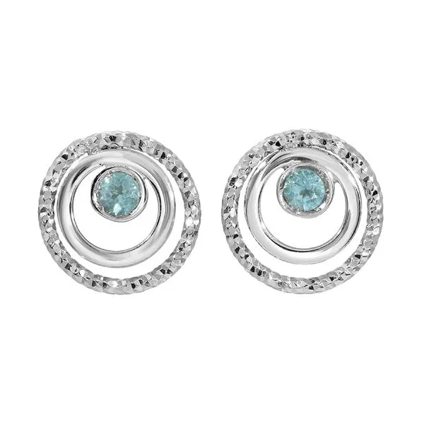Frederick Duclos Sterling Silver + Blue Topaz Operato Ear...