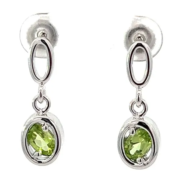 Sterling Oval Peridot Earrings Charles Frederick Jewelers Chelmsford, MA