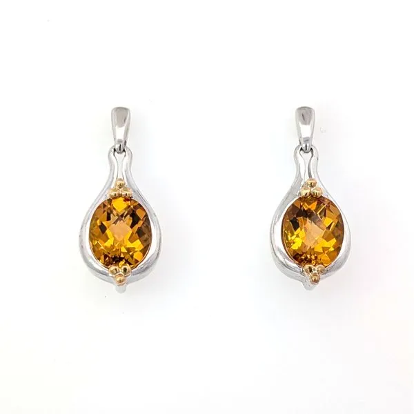 Sterling and 14ky Citrine Earrings Charles Frederick Jewelers Chelmsford, MA