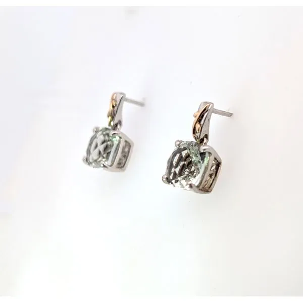 Sterling and 14ky Green Quartz Earrings Image 2 Charles Frederick Jewelers Chelmsford, MA