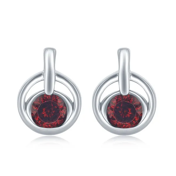 Sterling Garnet Stud Earrings Charles Frederick Jewelers Chelmsford, MA