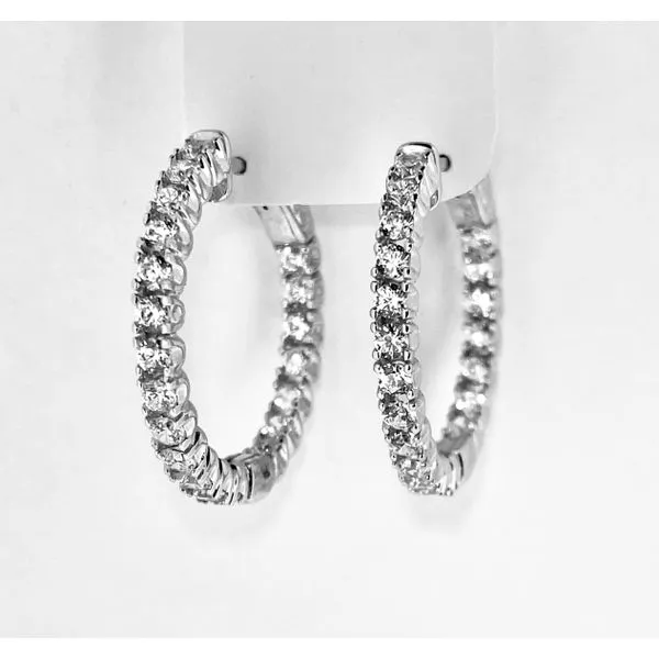 Sterling CZ Hoops Charles Frederick Jewelers Chelmsford, MA