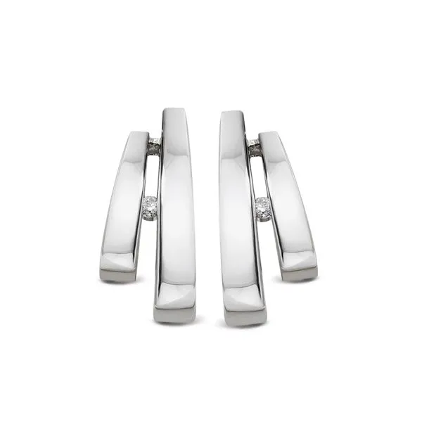 Sterling Silver Earrings.with Diamond 006ctw Charles Frederick Jewelers Chelmsford, MA