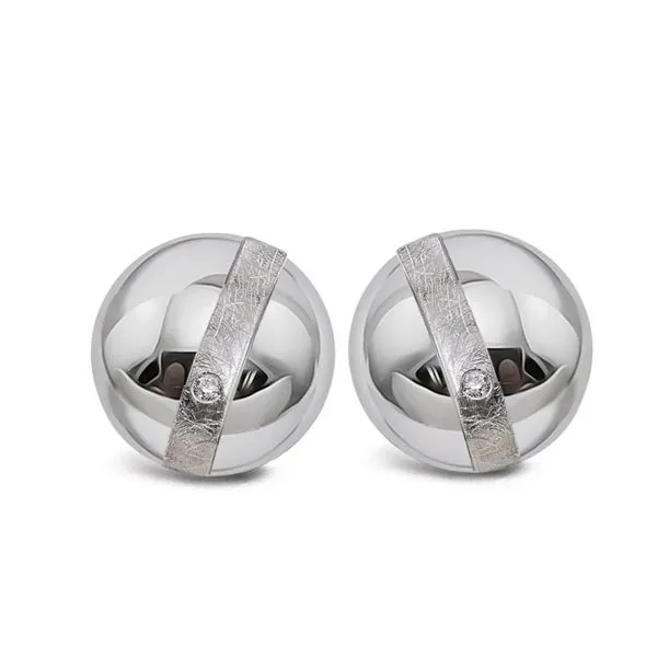 Sterling Silver Diamond Earrings .01ctw Charles Frederick Jewelers Chelmsford, MA